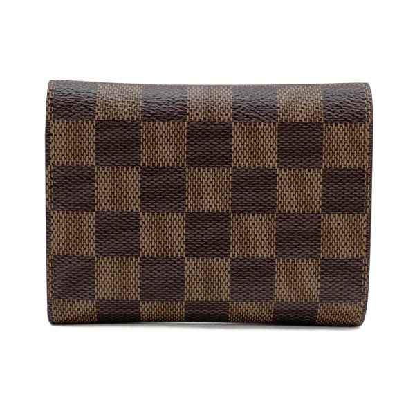 n41659 002 Louis Vuitton Damier Wallet Tri Fold Mini Compact Portefeuille Victorine Ebene Red