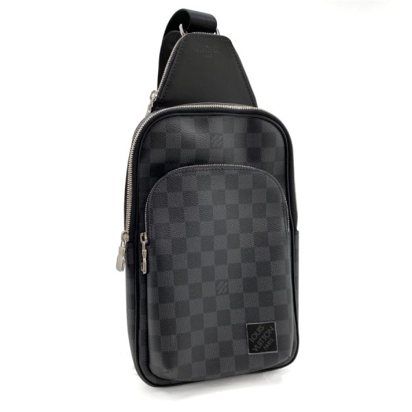 n45302 01 Louis Vuitton Damier Sling Bag Avenue Black Silver