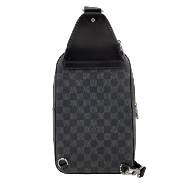 n45302 02 Louis Vuitton Damier Sling Bag Avenue Black Silver