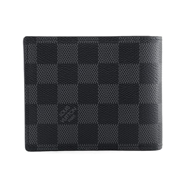 n60053 02 Louis Vuitton Damier Wallet Bifold Portefeuille Amerigo Graphite