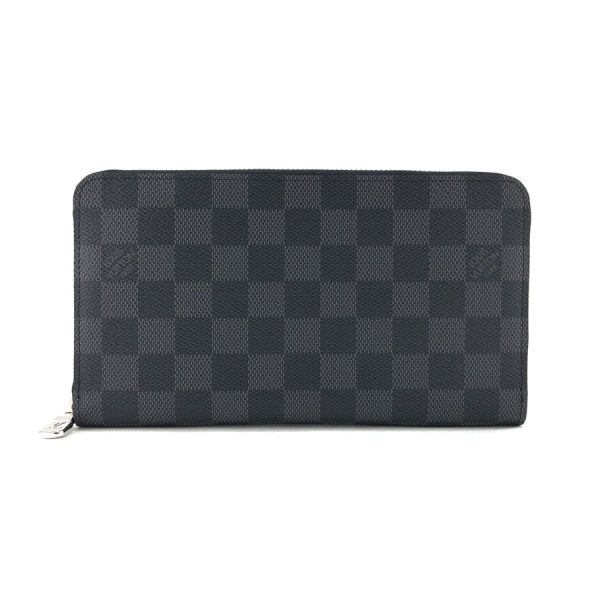 n60111 01 Louis Vuitton Damier Wallet Long Round Zipper Organizer Graphite