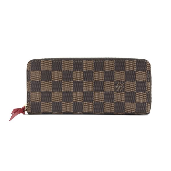 n60534 01 Louis Vuitton Damier Ebene Leather Long Wallet