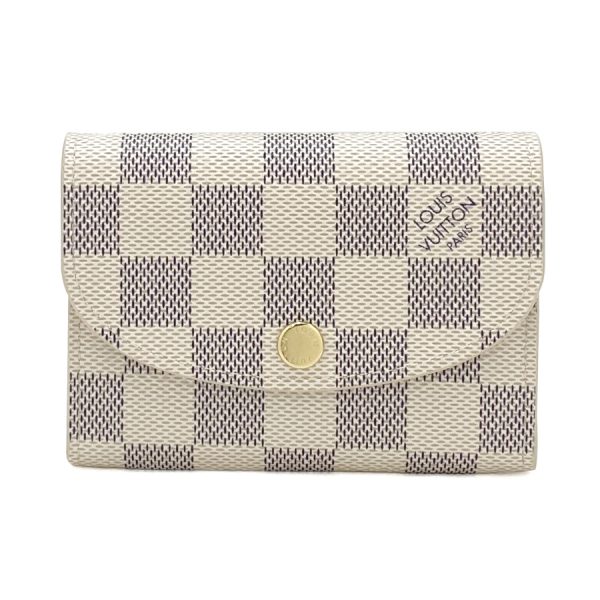 n61276 002 Louis Vuitton Damier Coin Case Portomone Rosalie Azur Rose Ballerine