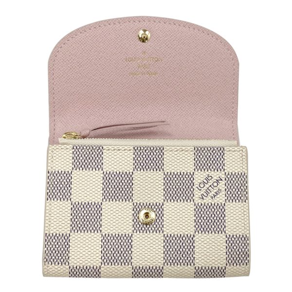 n61276 003 Louis Vuitton Damier Coin Case Portomone Rosalie Azur Rose Ballerine