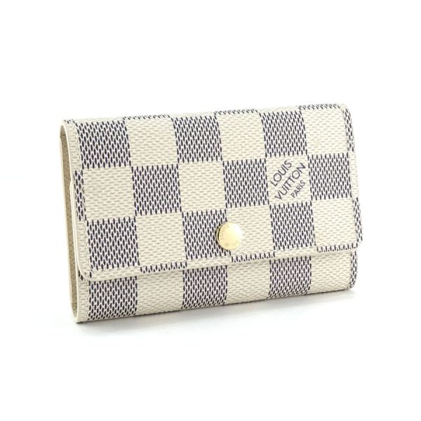 n61745 01 Louis Vuitton Damier Azur Leather Key Case