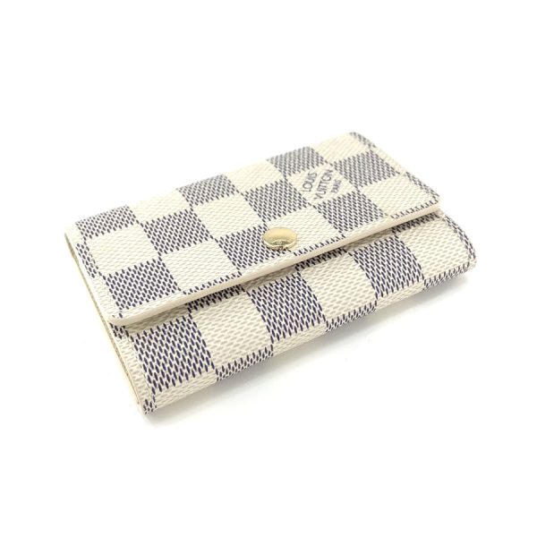 n61745 03 Louis Vuitton Damier Azur Leather Key Case