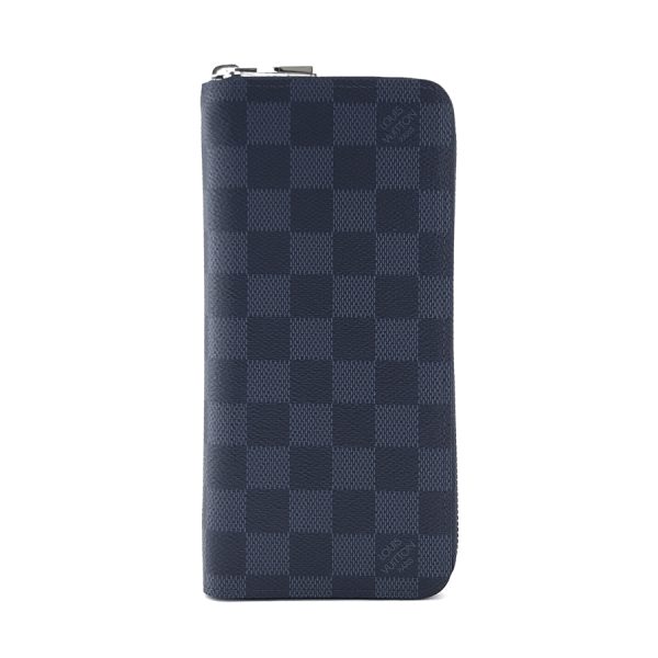 n62240 01 Louis Vuitton Damier Wallet Long Round Zipper Vertical Cobalt