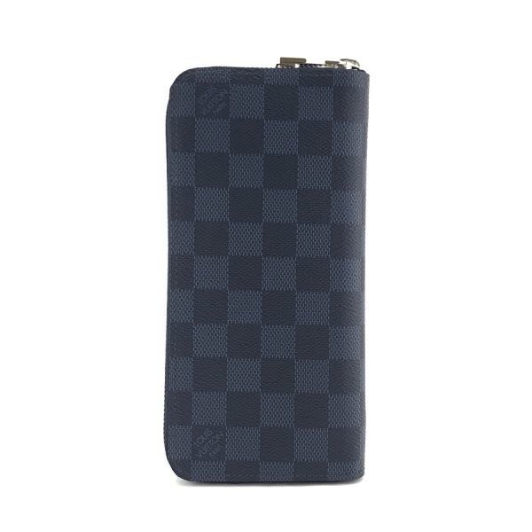 n62240 02 Louis Vuitton Damier Wallet Long Round Zipper Vertical Cobalt