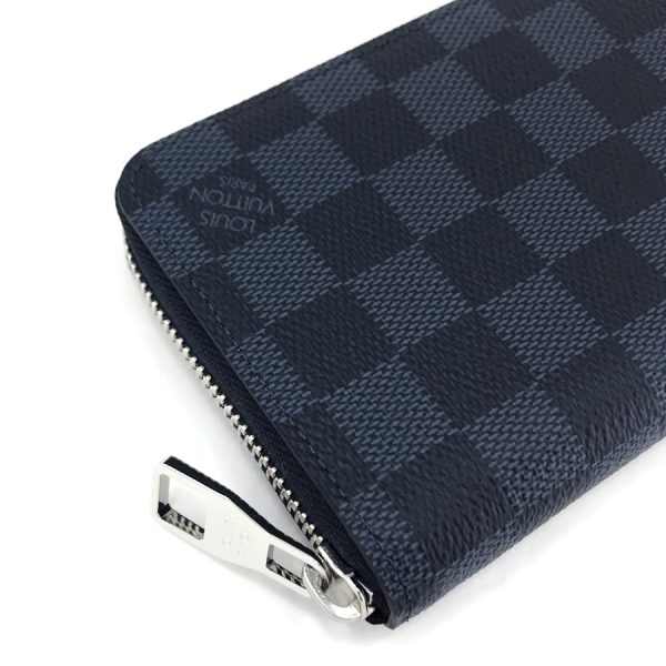 n62240 06 Louis Vuitton Damier Wallet Long Round Zipper Vertical Cobalt