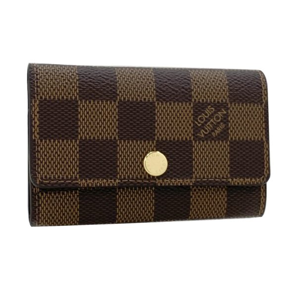 n62630 09 Louis Vuitton Damier Key Case 6 Series Multicle Ebene Checkered Brown