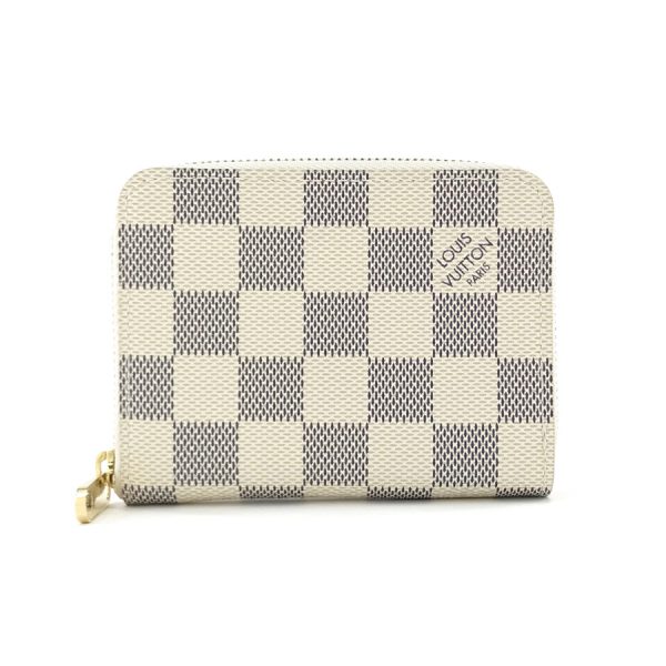 n63069 01 Louis Vuitton Damier Azur Leather Coin Case