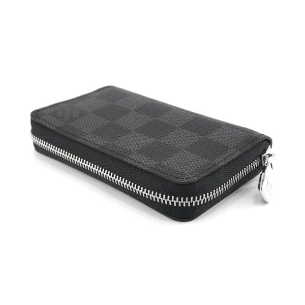 n63076 10 Louis Vuitton Damier Graphite Wallet Coin Purse Card Case Canvas Black Gray Silver