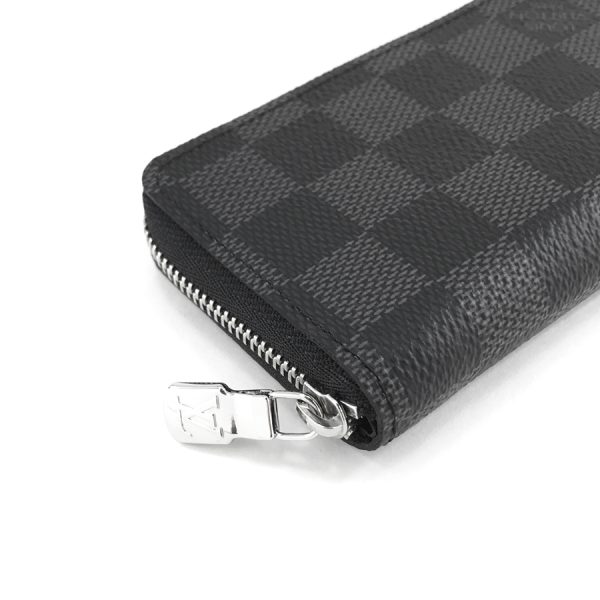 n63076 13 Louis Vuitton Damier Graphite Wallet Coin Purse Card Case Canvas Black Gray Silver