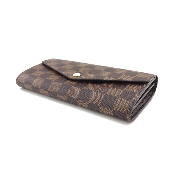 n63209 03 Louis Vuitton Damier Wallet Long Flap Portefeuille Sarah Ebene