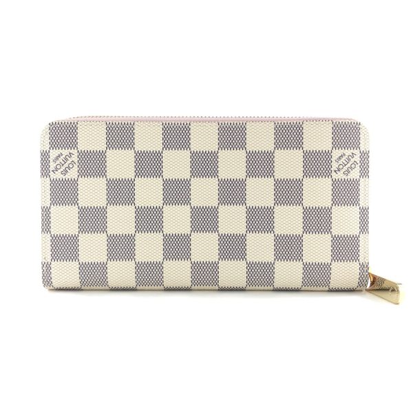 n63503 02 Louis Vuitton Damier Wallet Long Round Zipper Zippy Azur Rose Ballerine