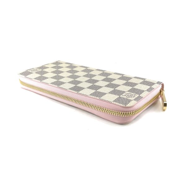 n63503 03 Louis Vuitton Damier Wallet Long Round Zipper Zippy Azur Rose Ballerine