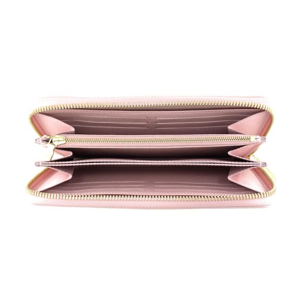 n63503 04 Louis Vuitton Damier Wallet Long Round Zipper Zippy Azur Rose Ballerine