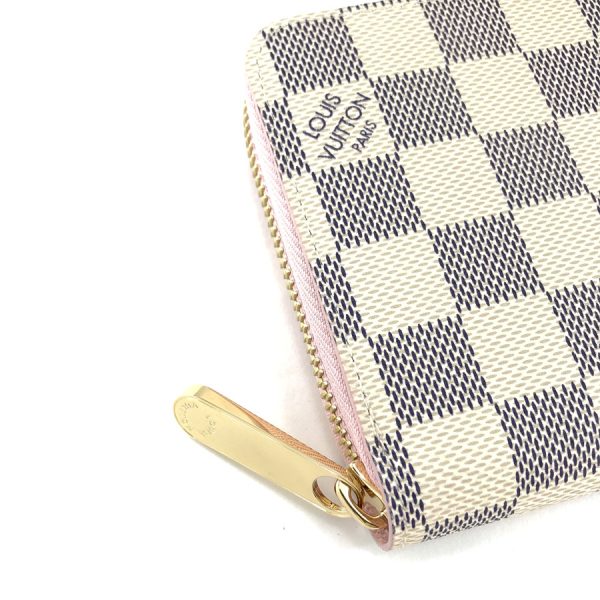 n63503 06 Louis Vuitton Damier Wallet Long Round Zipper Zippy Azur Rose Ballerine