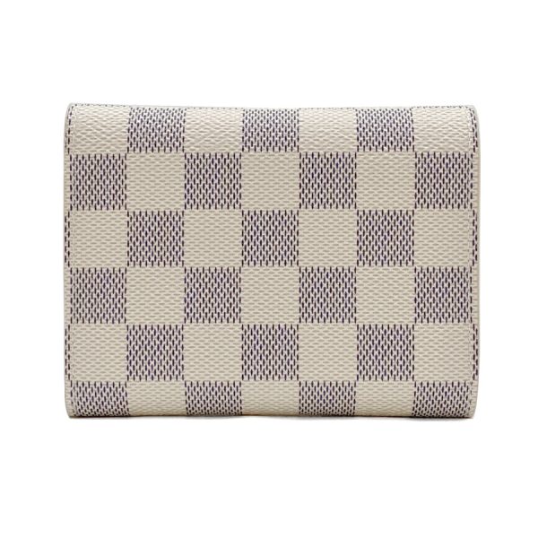 n64022 02 Louis Vuitton Damier Wallet Tri Fold Mini Portefeuille Victorine Azur Rose Ballerine