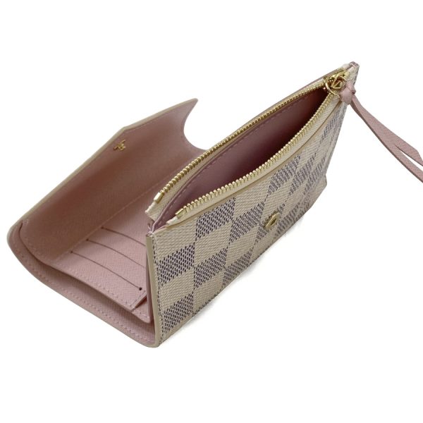 n64022 05 Louis Vuitton Damier Wallet Tri Fold Mini Portefeuille Victorine Azur Rose Ballerine