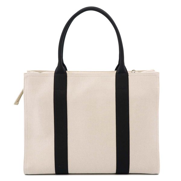 nhj621826ctwlgl 1 Balenciaga Trade Canvas Tote L Tote Bag White