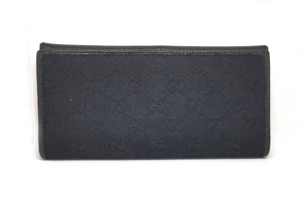 o382049551 Gucci Gg Bifold Long Wallet Canvas Black