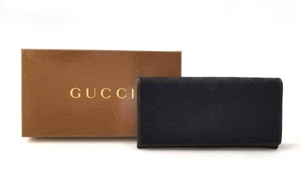 o382049551 6 Gucci Gg Bifold Long Wallet Canvas Black