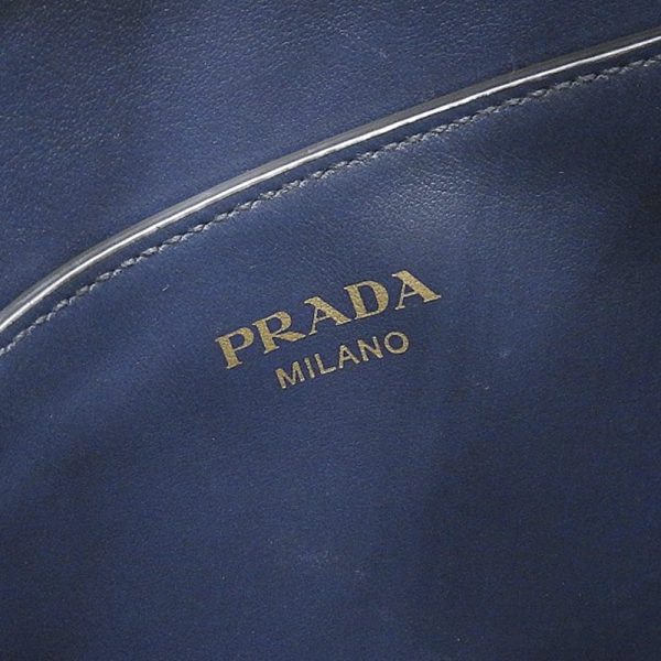 ob1350 7 Prada Saffiano Leather Handbag Shoulder Bag Navy