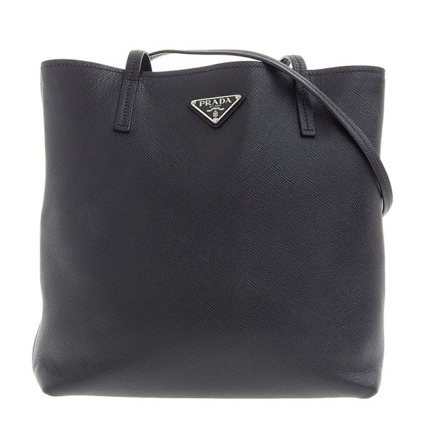 ob1411 1 Prada Small Tote Bag Saffiano Leather Black