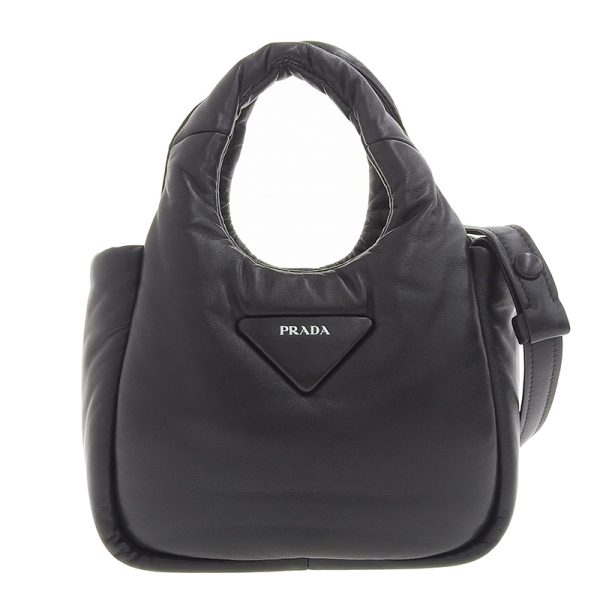 ob1419 1 Prada Soft Patted Nappa Leather Mini Handbag Black