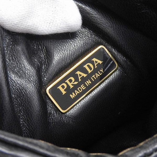 ob1419 7 Prada Soft Patted Nappa Leather Mini Handbag Black