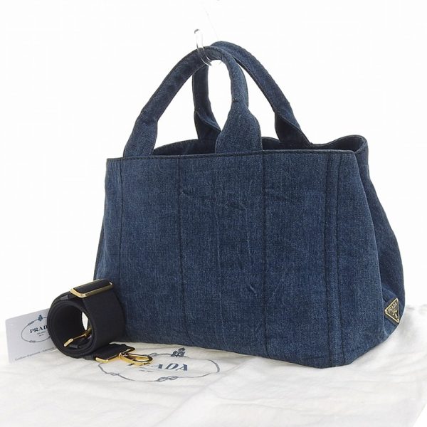 ob1434 2 Prada Denim Blue Tote Bag Handbag