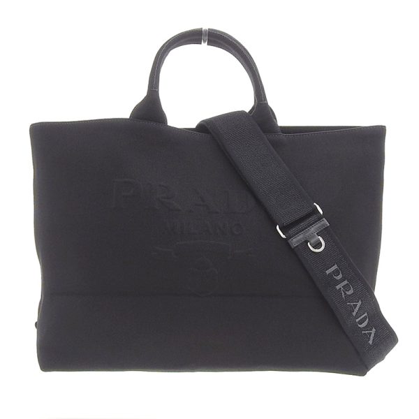 ob1472 1 Prada Canvas Black Big Tote Bag