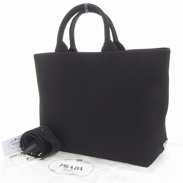 ob1472 2 Prada Canvas Black Big Tote Bag