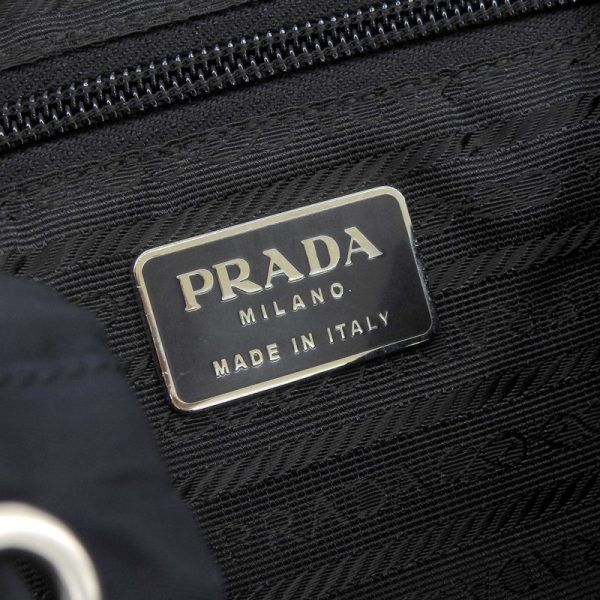 ob1544 7 Prada Nylon Leather Navy Black Backpack Rucksack