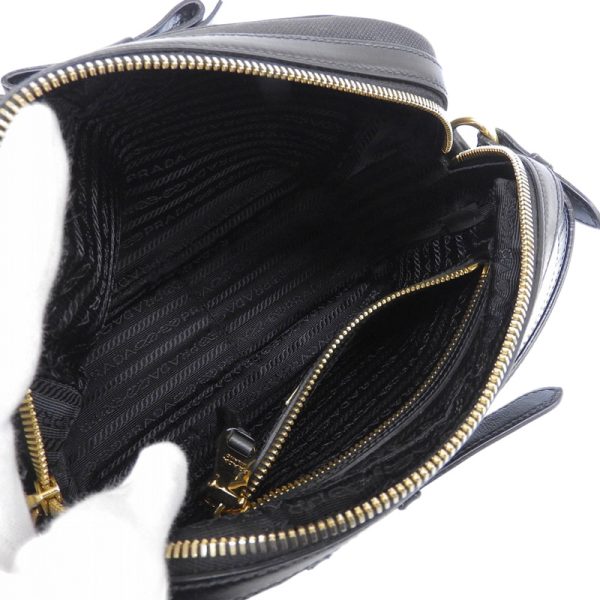 ob1592 6 Prada Shoulder Bag Leather Black Crossbody