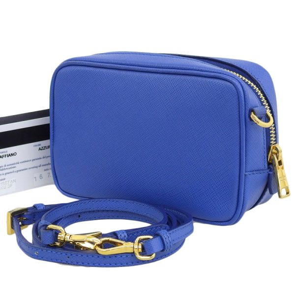 ob1634 2 Prada Mini Shoulder Bag Saffiano Leather Blue Crossbody