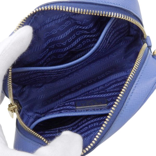 ob1634 5 Prada Mini Shoulder Bag Saffiano Leather Blue Crossbody