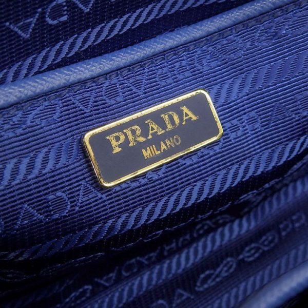 ob1634 6 Prada Mini Shoulder Bag Saffiano Leather Blue Crossbody