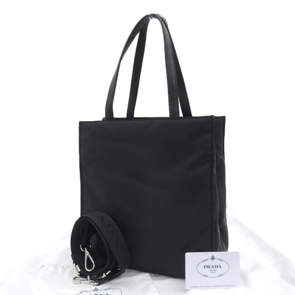 ob1672 2 Prada Padded Bag Nylon Leather Black