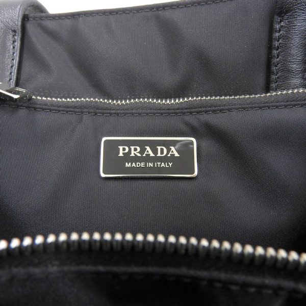 ob1672 7 Prada Padded Bag Nylon Leather Black