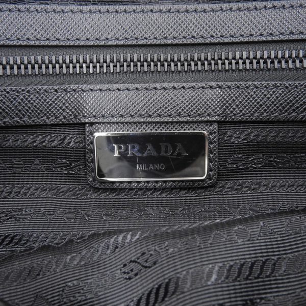 ob1681 7 Prada Shoulder Bag Nylon Leather Black Diagonal