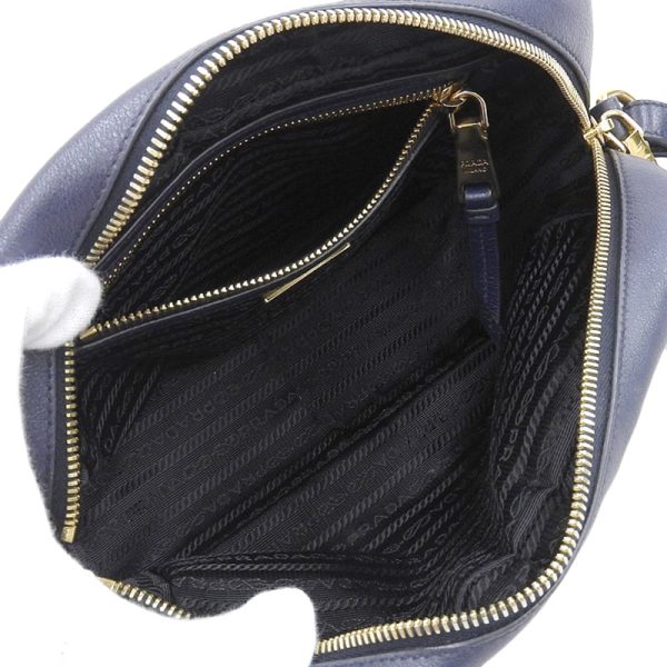 ob1682 6 Prada Shoulder Bag Diagonal Leather Navy