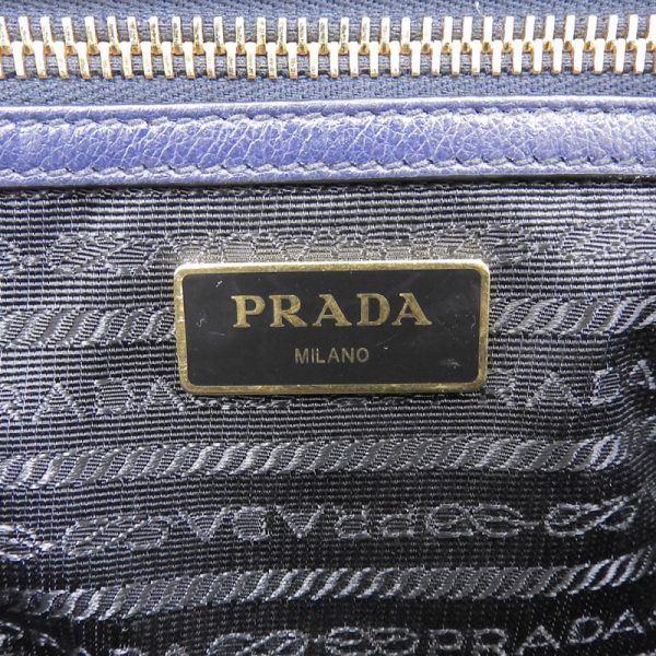 ob1682 7 Prada Shoulder Bag Diagonal Leather Navy