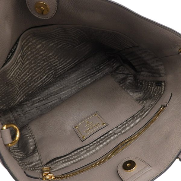 ob1694 6 Prada Shoulder Bag Leather Gray