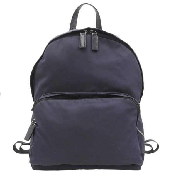 ob1744 1 Prada Backpack Nylon Leather Black