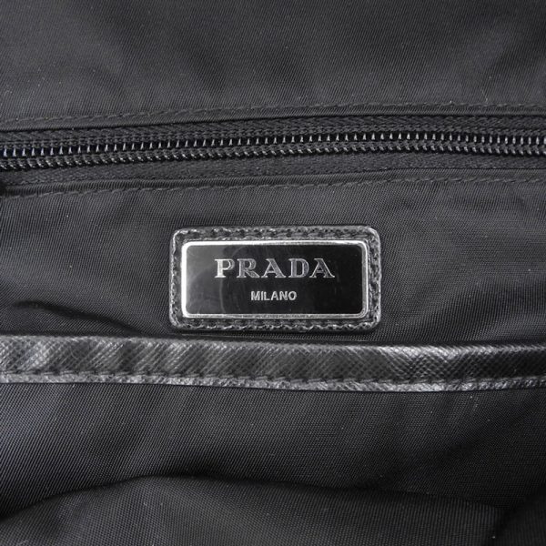 ob1744 7 Prada Backpack Nylon Leather Black