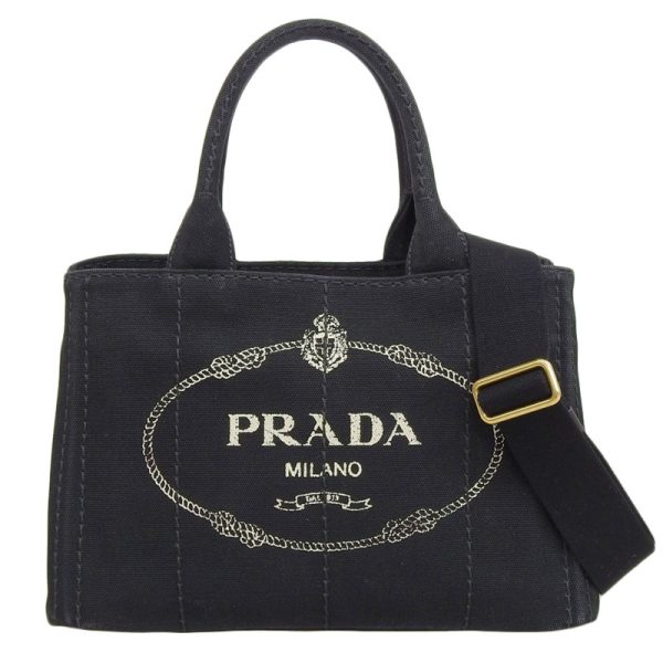 ob1761 1 Prada Kanapa Bag Shoulder Bag Canvas Black