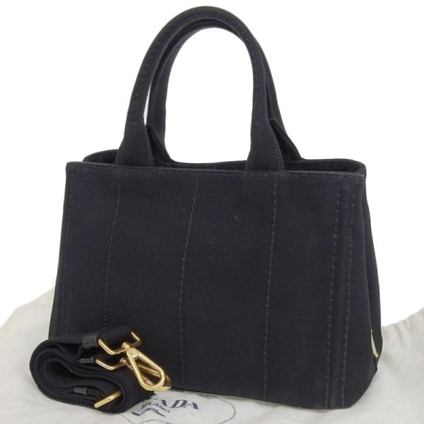 ob1761 2 Prada Kanapa Bag Shoulder Bag Canvas Black