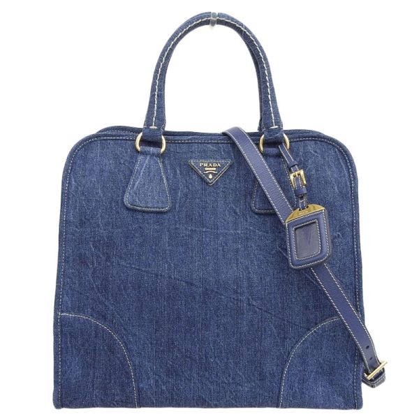 ob1782 1 Prada Bag Shoulder Bag Denim Blue